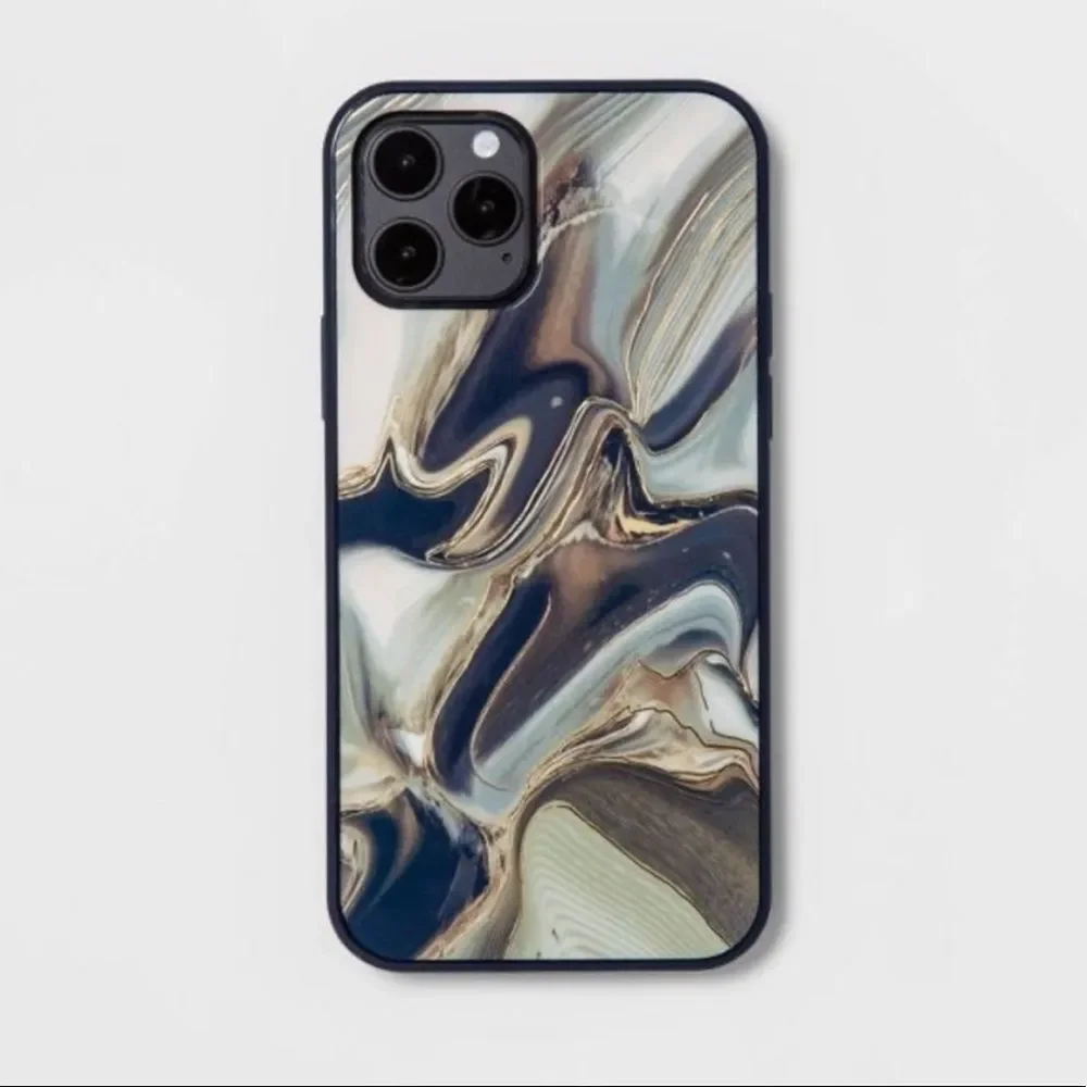 iPhone 12/iPhone 12 APPLE Pro Case. heyday Elegant navy blue marble design,New!